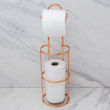 Suporte para Papel Higiênico 3 rolos de Chão e Parede Rose Gold - Ela Decora