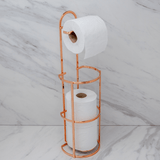 Suporte para Papel Higiênico 3 rolos de Chão e Parede Rose Gold - Ela Decora