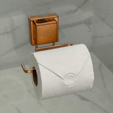 Suporte para Papel Higiênico com Ventosa Rose Gold 12,5cm - Ela Decora