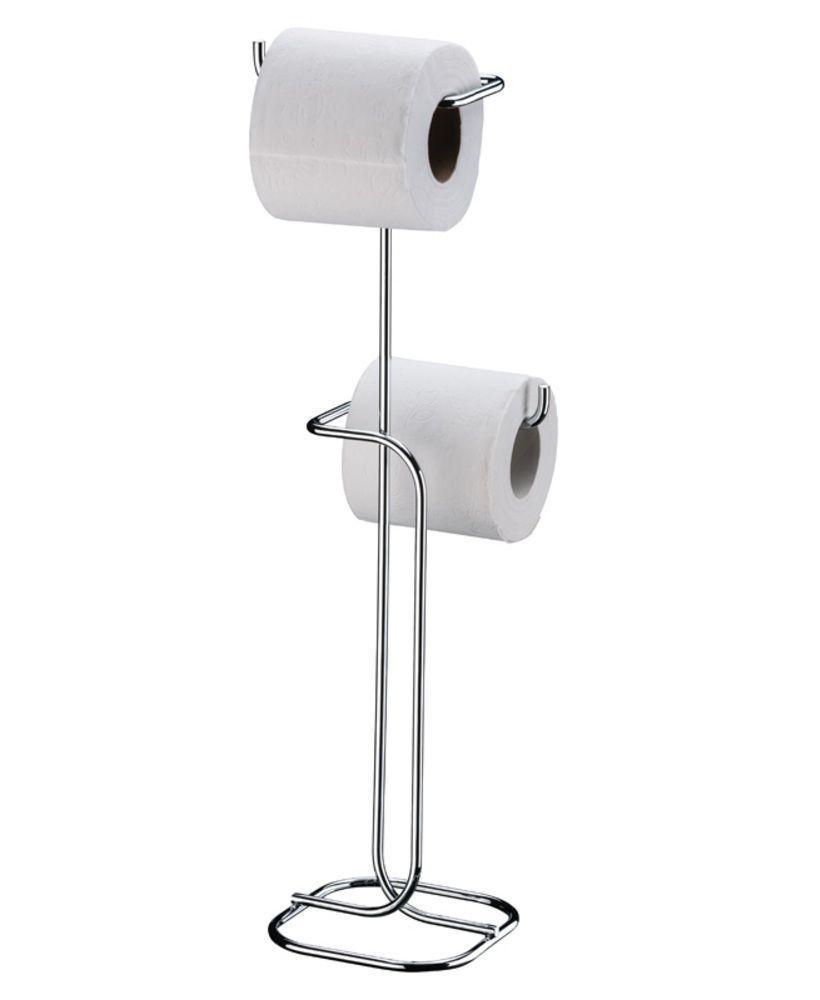 Suporte para Papel Higiênico de Chão 2 Rolos Cromado - Ela Decora
