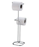 Suporte para Papel Higiênico de Chão 2 Rolos Cromado - Ela Decora