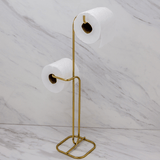 Suporte para Papel Higiênico de Chão 2 Rolos Dourado - Ela Decora