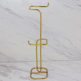 Suporte para Papel Higiênico de Chão 2 Rolos Dourado - Ela Decora