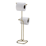 Suporte para Papel Higiênico de Chão 2 Rolos Dourado - Ela Decora