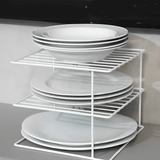 Suporte Para Pratos Organizador de Bancada Branco - Ela Decora