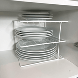 Suporte Para Pratos Organizador de Bancada Branco - Ela Decora