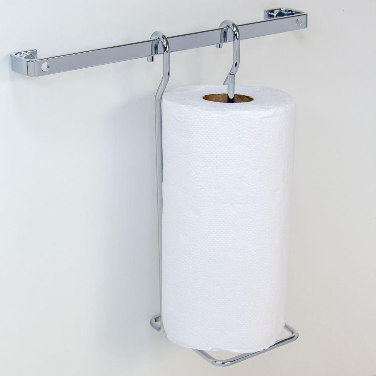Suporte para Rolo de Papel Toalha Vertical Cromado Para Pendurar na Barra - Ela Decora