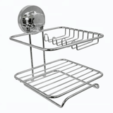 Suporte para Sabão Detergente e Esponja com Fixação por Ventosa Cromado - Ela Decora