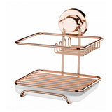 Suporte Para Sabão Detergente e Esponja Fixação com Ventosa Rose Gold - Ela Decora
