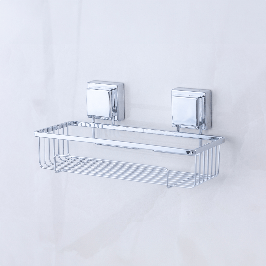 Suporte Para Shampoo Com Ventosa 28cm Aço Cromado - Ela Decora