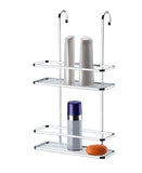 Suporte para Shampoo e Sabonete de Box com Gancho Móvel Cromado - Ela Decora