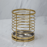 Suporte Para Talheres e Utensílios Dourado Luxo - Ela Decora