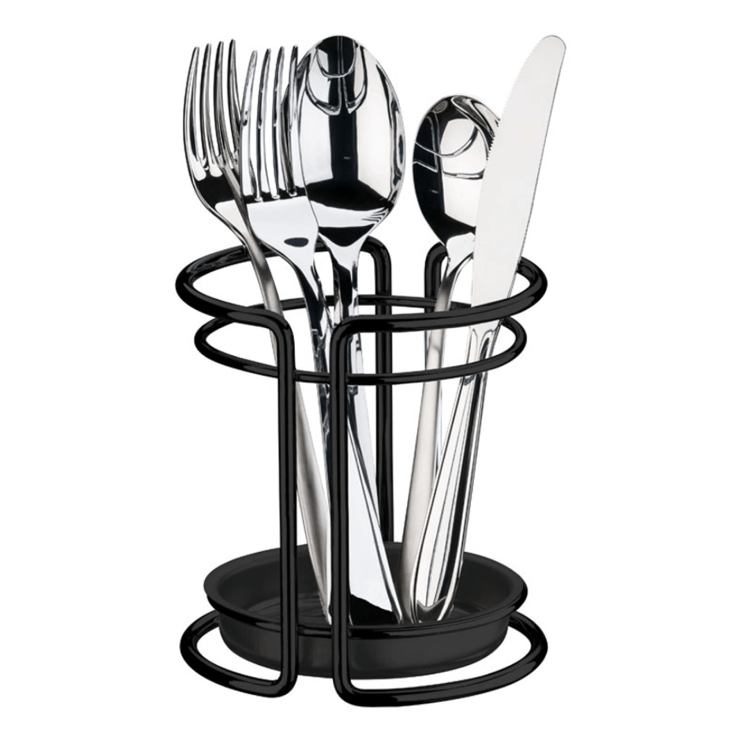 Suporte para Utensílios e Talheres Aço Ônix - Ela Decora