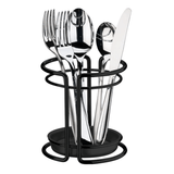 Suporte para Utensílios e Talheres Aço Ônix - Ela Decora