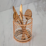 Suporte para Utensílios e Talheres Rose Gold Luxo - Ela Decora