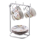 Suporte para Xicaras e Pires de Café Aço Cromado - Ela Decora