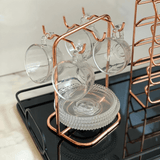 Suporte para Xicaras e Pires de Café Aço Rose Gold - Ela Decora