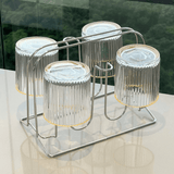 Suporte Porta 6 Copos Art Cook Cromado - Ela Decora