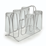 Suporte Porta 6 Copos Art Cook Cromado - Ela Decora