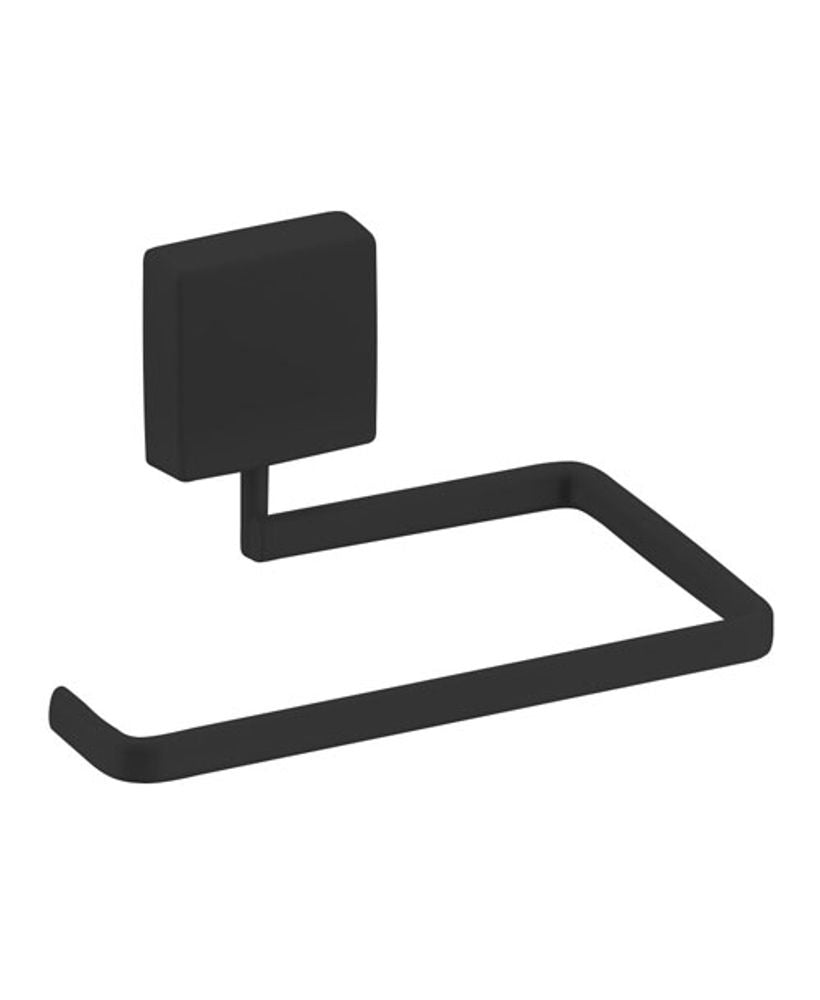 Suporte Porta Papel Higienico com Fixação Parafuso 12,5cm x 8 cm x 6 cm Preto Fosco - Ela Decora