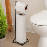 Suporte Porta Papel Higiênico de Chão 4 Rolos Aço Piatina Preto - Ela Decora