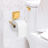 Suporte Porta Papel Higienico de Piatina 3M Dourado Fosco - Ela Decora