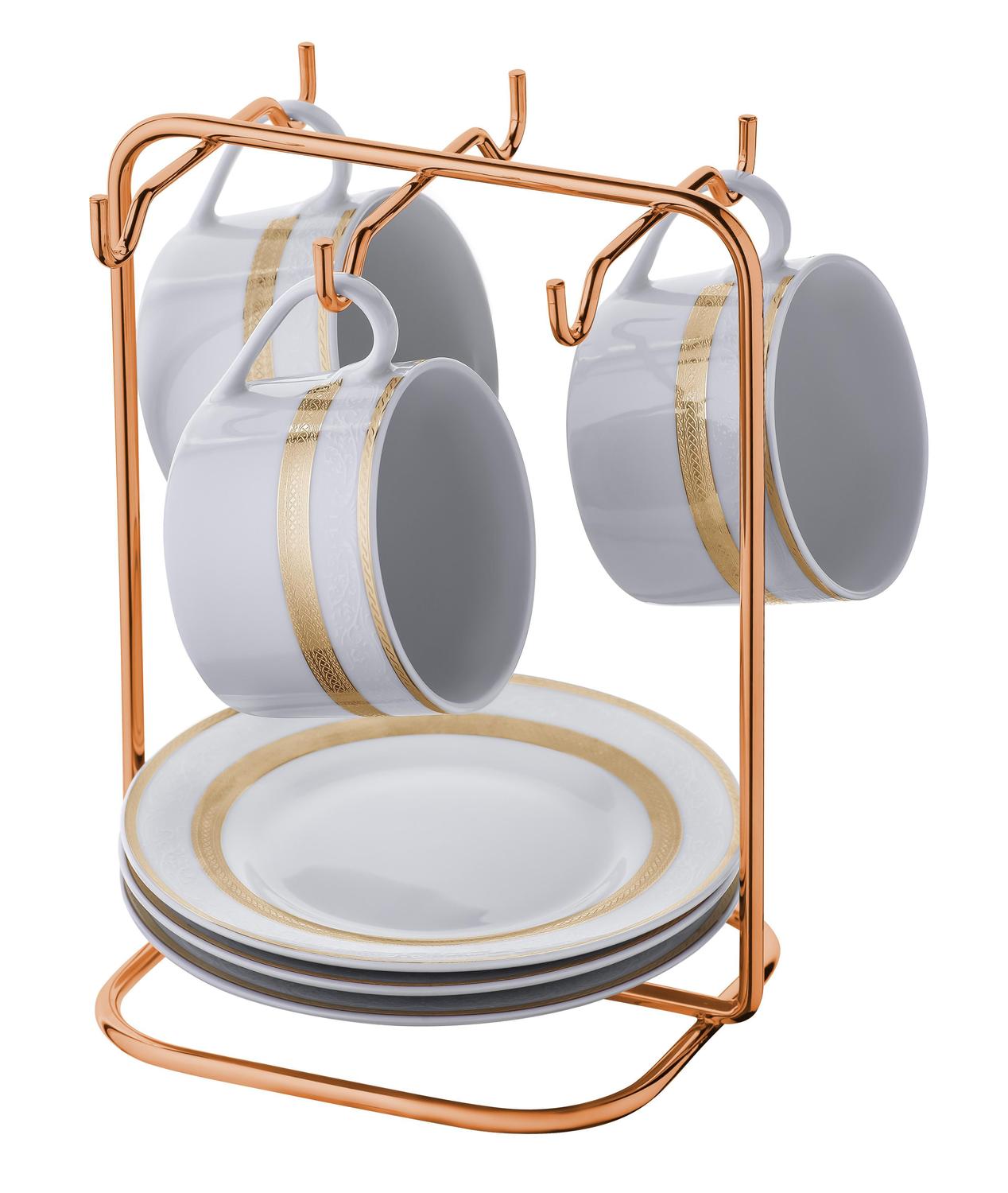 Suporte Porta Pires e Xícaras De Chá Rose Gold - 22,5 cm - Ela Decora