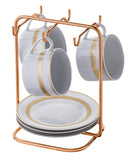 Suporte Porta Pires e Xícaras De Chá Rose Gold - 22,5 cm - Ela Decora