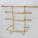 Suporte Porta Rolos Triplo Papel Toalha Alumínio e PVC Para Barra Luxo Dourado - Ela Decora