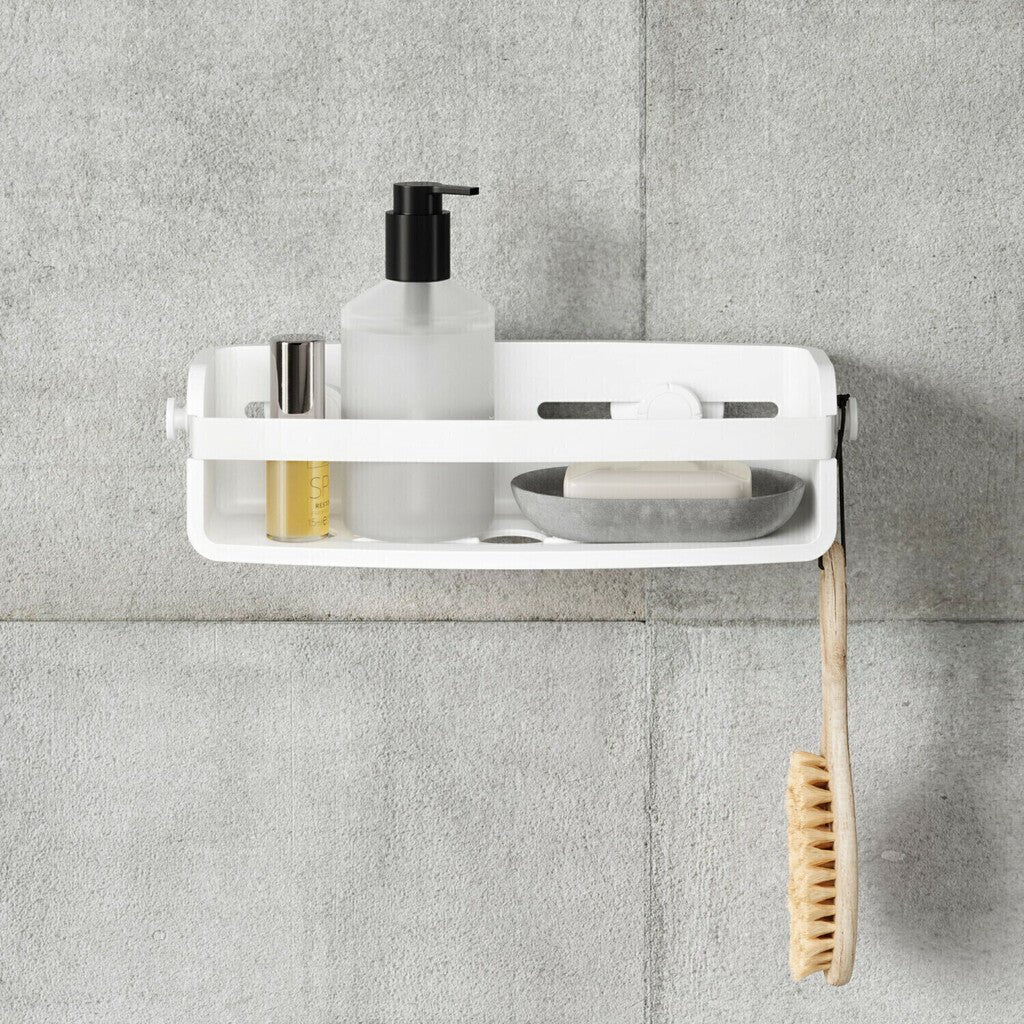 Suporte Porta Shampoo com Ventosa Branco - Ela Decora