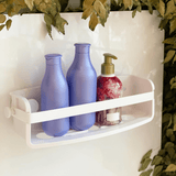 Suporte Porta Shampoo com Ventosa Branco - Ela Decora