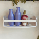 Suporte Porta Shampoo Fixação Adesivo Branco Linha Flex - Ela Decora