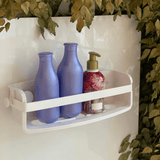 Suporte Porta Shampoo Fixação Adesivo Branco Linha Flex - Ela Decora