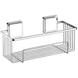 Suporte Porta Shampoo Fixação por Adesivo Cromado 28cm - Ela Decora