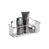 Suporte Porta Shampoo Retangular Fixação por Adesivo Cromado 28,5cm - Ela Decora