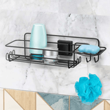 Suporte Porta Shampoo Retangular Fixação Ventosa Preto - Ela Decora