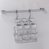 Suporte Porta Temperos e Condimentos 7 Peças Para Barra Cromado - Ela Decora