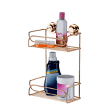 Suporte Shampoo Duplo Fixação Ventosa Rose Gold - Ela Decora