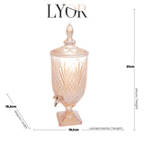 Suqueira de Cristal Âmbar com Torneira Rose Gold - 4,5 Litros - Ela Decora