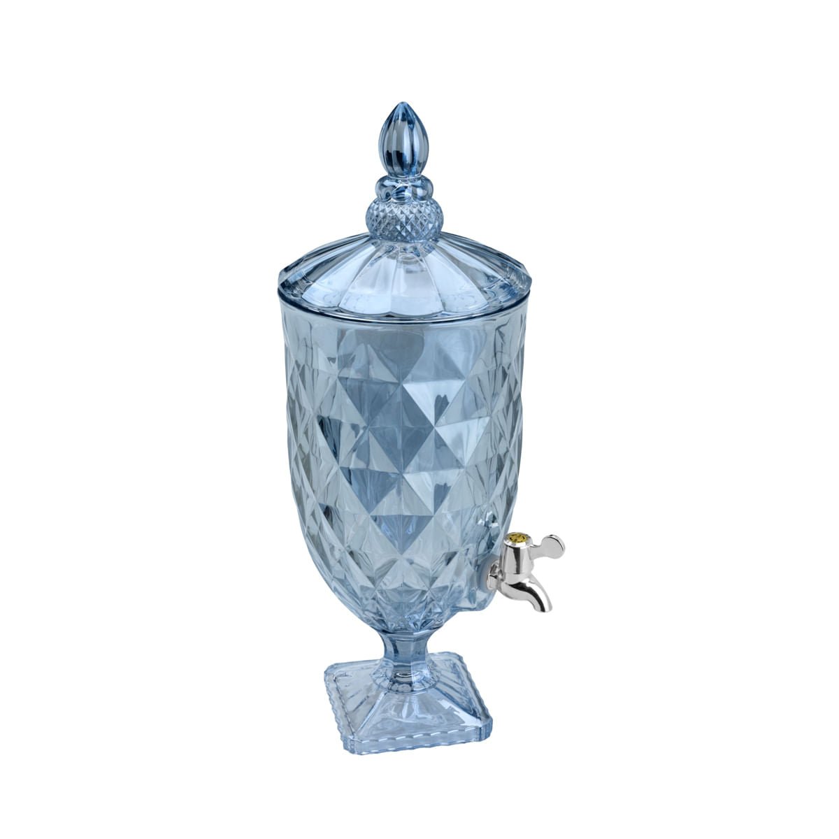Suqueira de Cristal Ecológico Azul Metalizado Diamond 5 Litros - Ela Decora