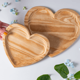 Tábua Bandeja Madeira Pinus Coração - 22 cm - Ela Decora