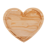 Tábua Bandeja Madeira Pinus Coração - 30 cm - Ela Decora