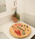 Tábua De Bambu Com Base Giratória - Ela Decora