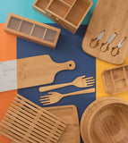 Tábua de Bambu e Mármore com Cabo - Ela Decora