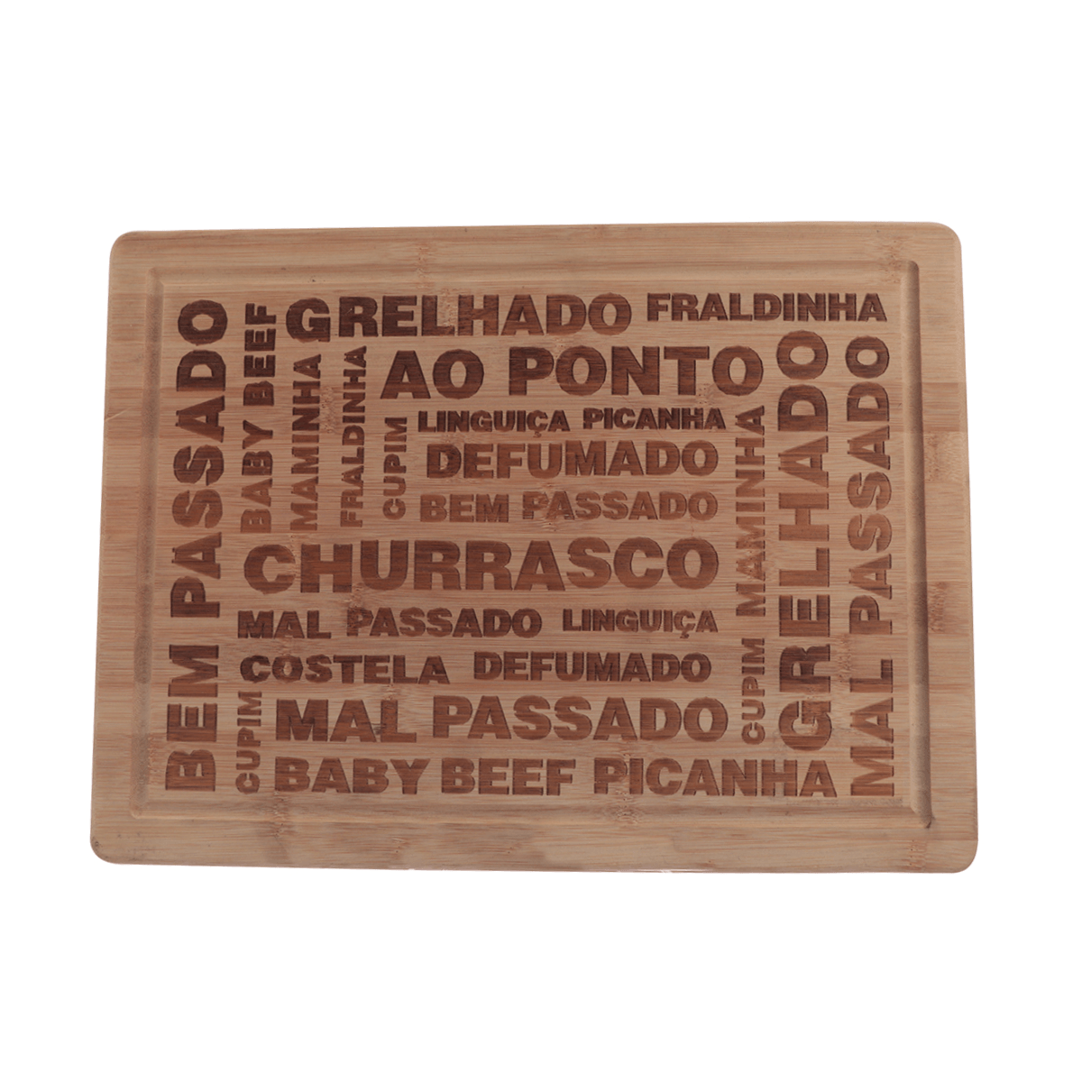 Tábua de Corte em Bambu Churrasco - 39 cm - Ela Decora