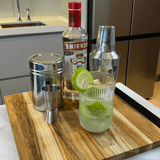 Tabua de Madeira Teca com Friso Preta 35cm - Ela Decora