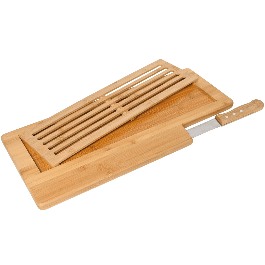Tábua para Pães Migalheira em Bambu com Faca Ecokitchen 50cm - Ela Decora
