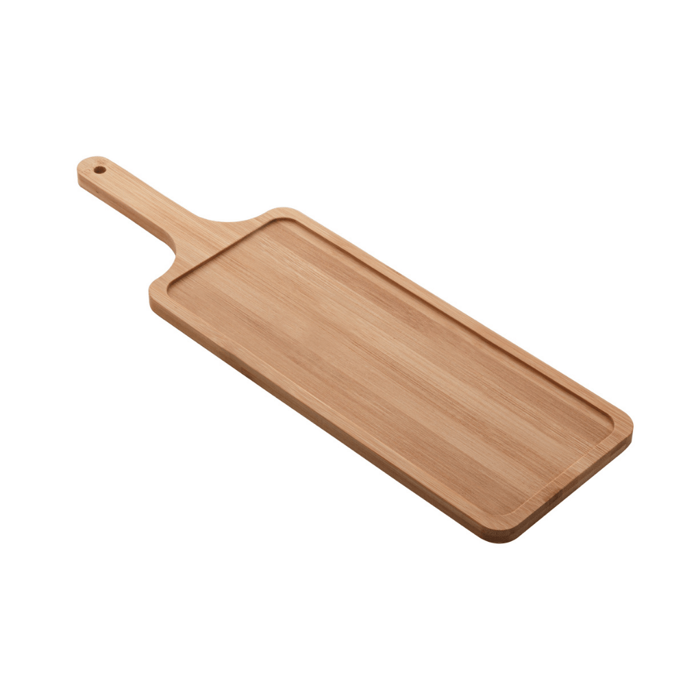 Tábua Para Servir em Bambu com Cabo 32cm x 14cm - Ela Decora