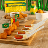 Tábua Para Servir em Bambu com Cabo 32cm x 14cm - Ela Decora