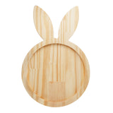 Tábua Petisqueira de Madeira Pinus Redonda Coelho Pascoa 34cm - Ela Decora